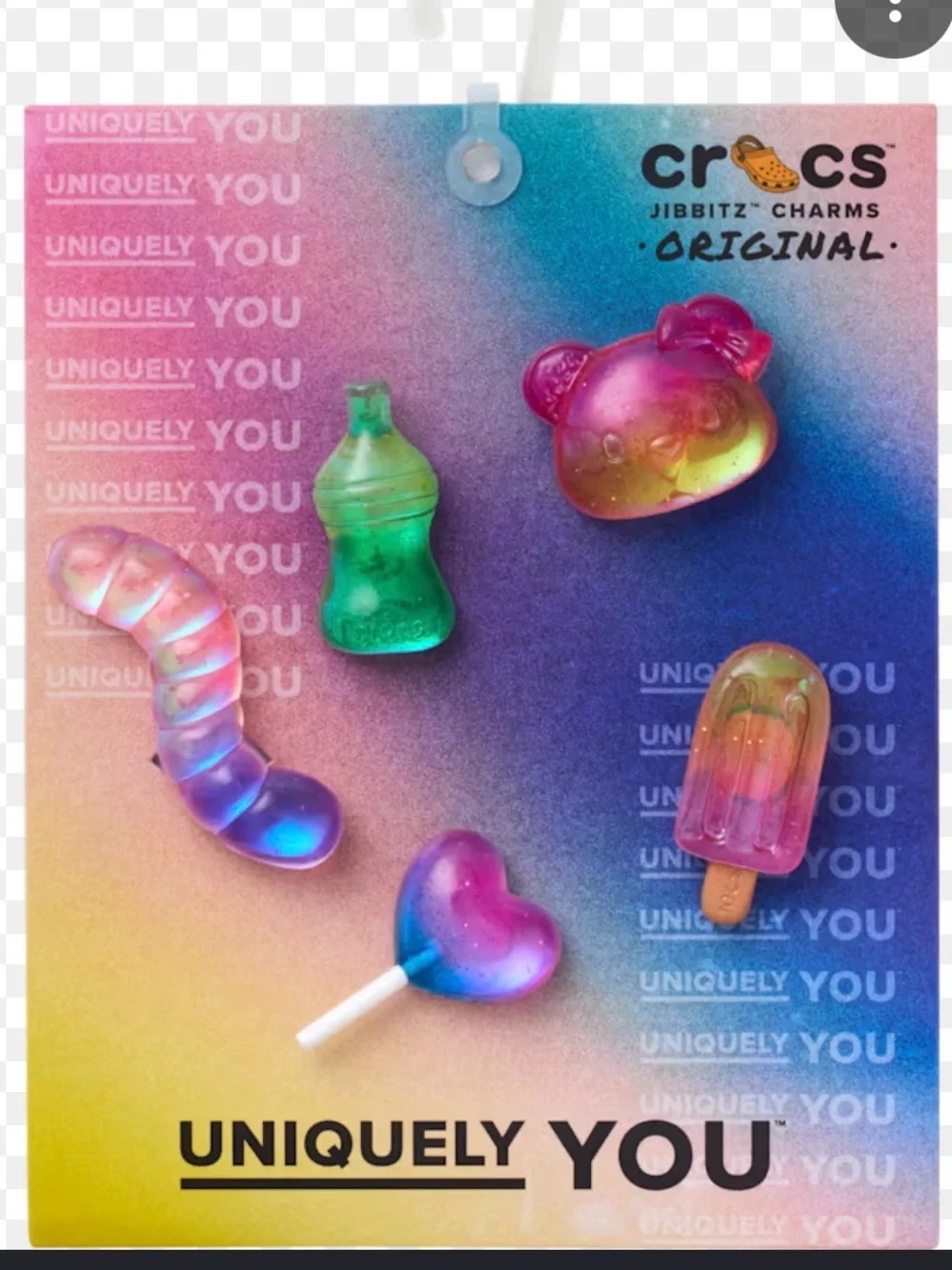 CROCS Multicolor Iridescent Jibbitz Charms - Pink, Purple, Blue, Green